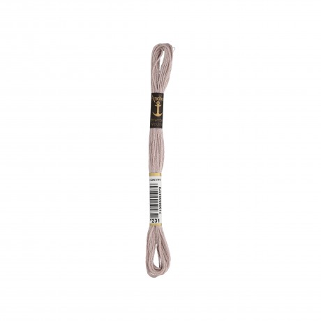 Meada de linha de bordar Anchor Stranded Cotton, filosele cor 231 cinzento